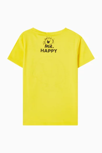 تي شيرت مستر هابي بشعار الماركة 