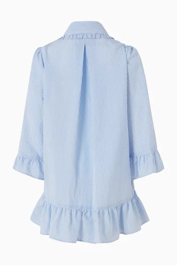 Striped Voile Shirt Dress