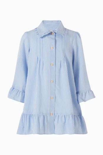 Striped Voile Shirt Dress