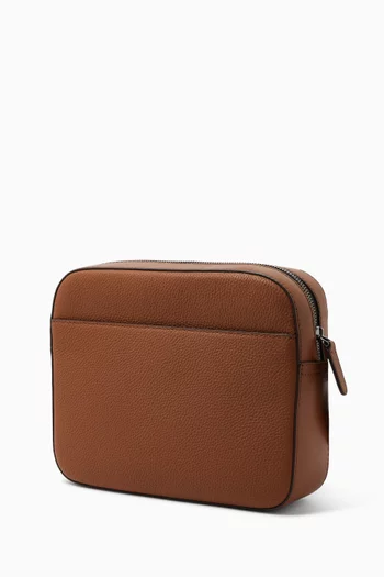 Jet Set Logo Crossbody Bag in Embossed Leather