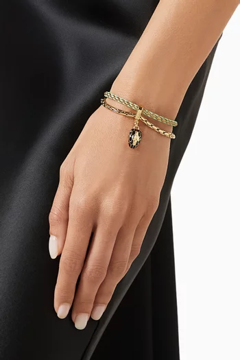 Serpenti Forever Bracelet in Leather & Brass