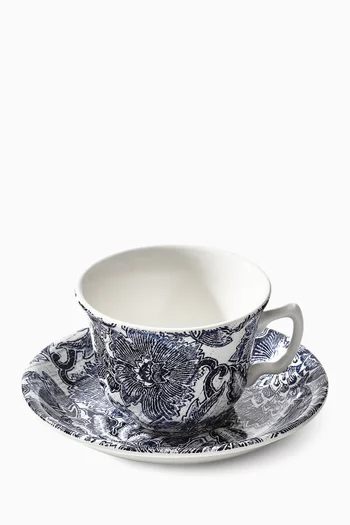 x Burleigh Faded Peony Espresso Cup & Saucer, Set of 2