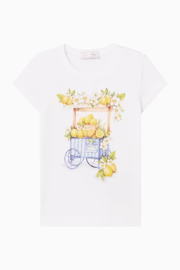 Lemon-print T-shirt in Cotton