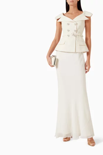 Off-shoulder Dress in Bouclé