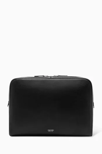 Zip-up Pouch in Leather