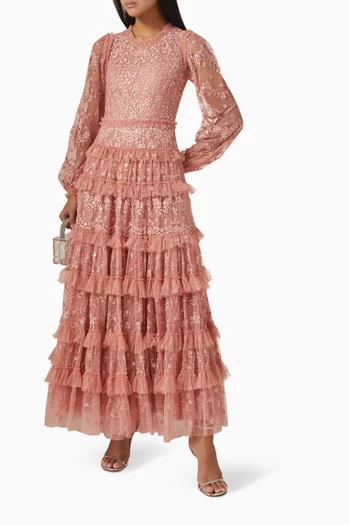 Blossom Frill Gown in Lace