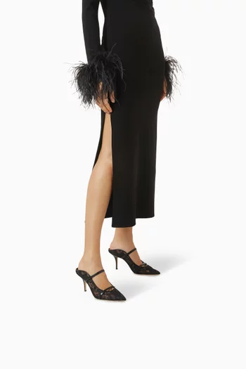 Maureen 70 Mules in Lace & Nappa