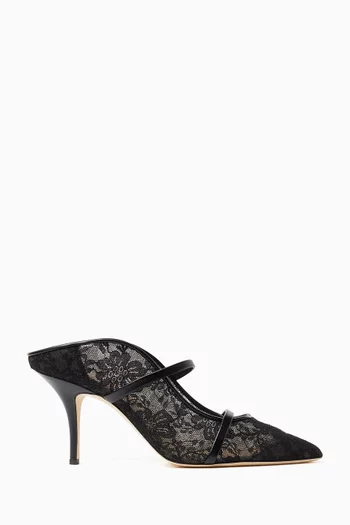 Maureen 70 Mules in Lace & Nappa