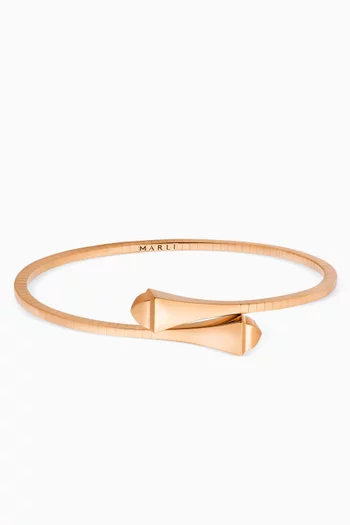 سوار كليو متوسط الطول بتصميم سهل الارتداء ذهب وردي عيار 18