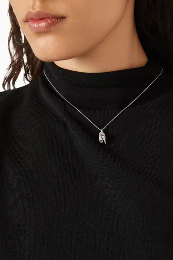 قلادة كليو بدلاية هاجي مرصعة بماس وكوارتز وردي ذهب أبيض عيار 18