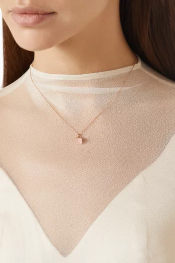 قلادة كليو ريف مرصعة بكوارتز وردي وماس ذهب وردي عيار 18