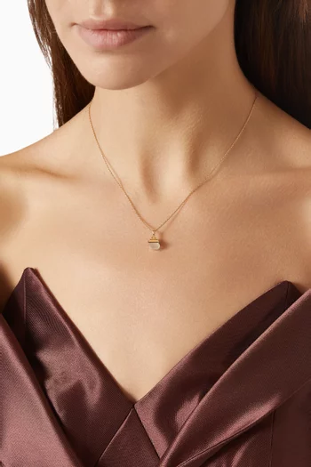 قلادة كليو ريف مرصعة بحجر القمر والماس ذهب عيار 18