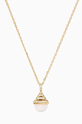 قلادة كليو ريف مرصعة بحجر القمر والماس ذهب عيار 18