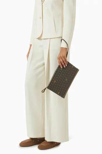 Pochette Zip 29 Pouch Bag in Canvas & Leather
