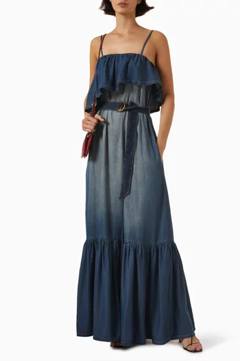 Charodiluna Maxi Dress in Denim