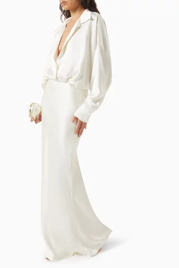 Bias Obie Maxi Skirt in Satin