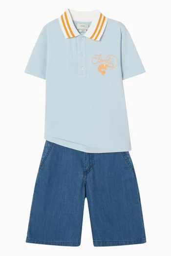 Logo-embroidered Polo Shirt in Jersey
