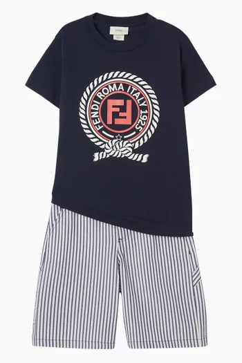 Crest-print T-shirt in Cotton