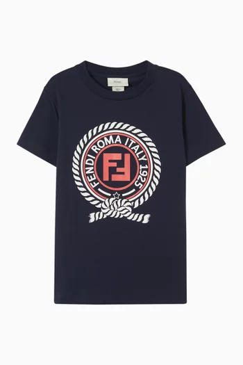 Crest-print T-shirt in Cotton