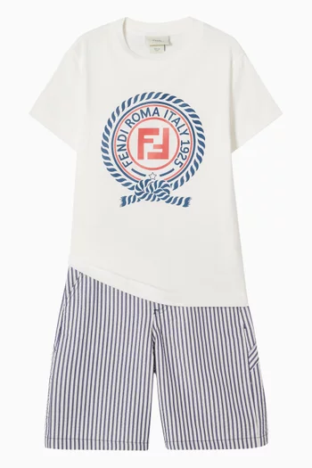 Crest-print T-shirt in Cotton