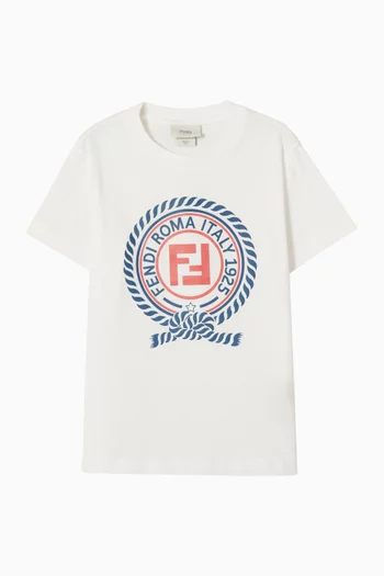Crest-print T-shirt in Cotton