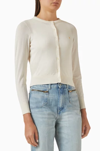 Buttoned Cardigan in Cotton-blend