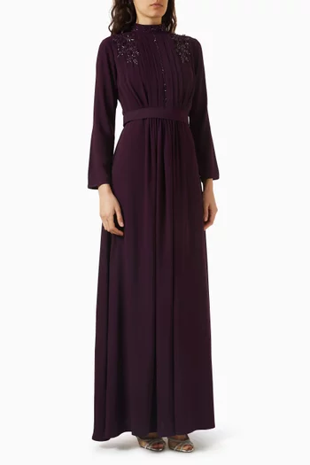 Embellished Dress in Crepe