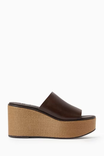 80 Wedge Sandals in Leather