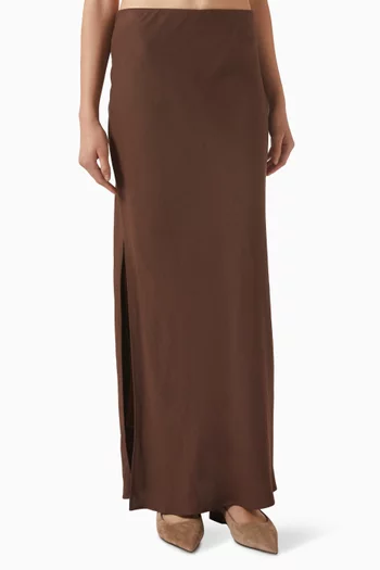 Bias-cut Maxi Skirt in Satin