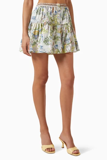 Jifestona Printed Mini Skirt
