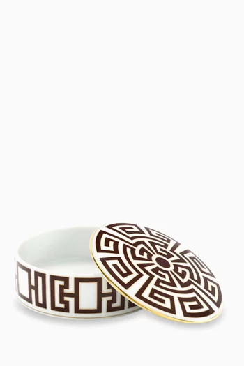 Oriente Italian Large Round Trinket Box in Porcelain