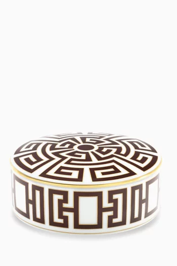 Oriente Italian Large Round Trinket Box in Porcelain