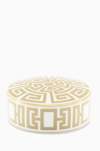 Oriente Italian Large Round Trinket Box in Porcelain