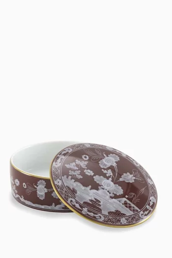 Oriente Italian Large Round Trinket Box in Porcelain