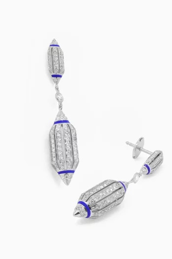 Al Merriyah Diamond Drop Earrings in 18kt White Gold