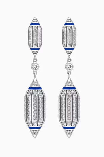 Al Merriyah Diamond Drop Earrings in 18kt White Gold