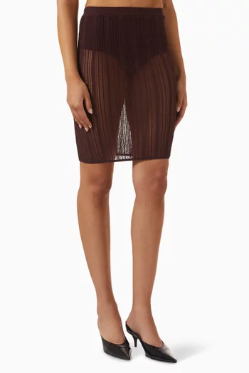 Sheer Lace-knit Skirt