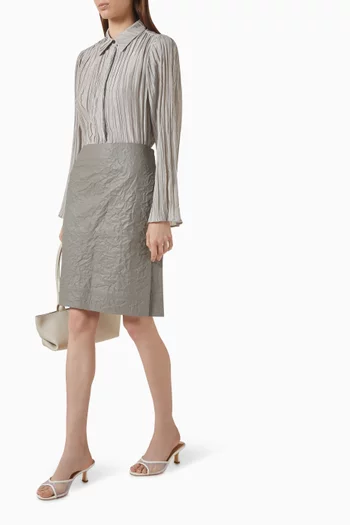 Wrap Skirt in Textured Leather