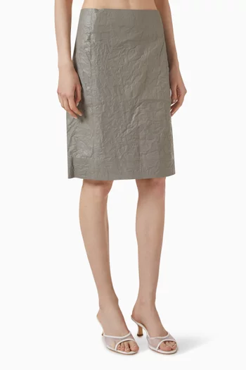 Wrap Skirt in Textured Leather