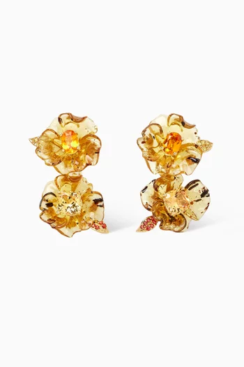 Petunia Sapphire Drop Earrings in 18kt Gold Vermeil