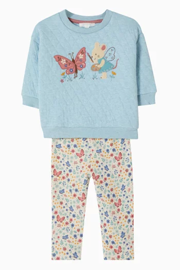 Quilted Sweatshirt in Cotton-blend