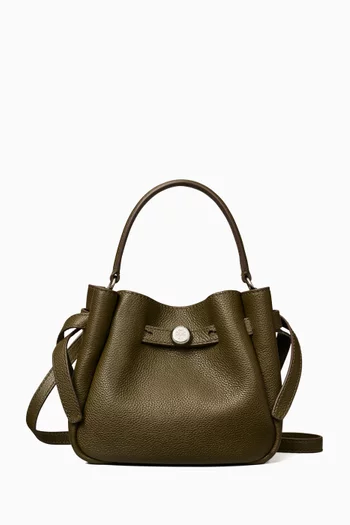 Mini Romy Bucket Bag in Pebbled Leather