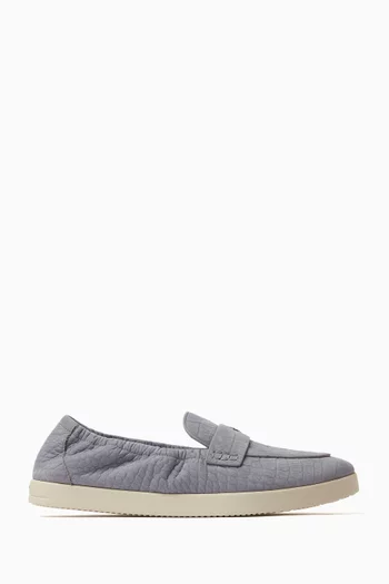 Ballet Sport Loafers in Croc-embossed Suede