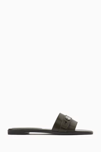 Romy Slides in Smooth Leather