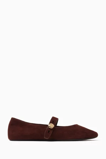 Romy Mary Jane Flats in Suede