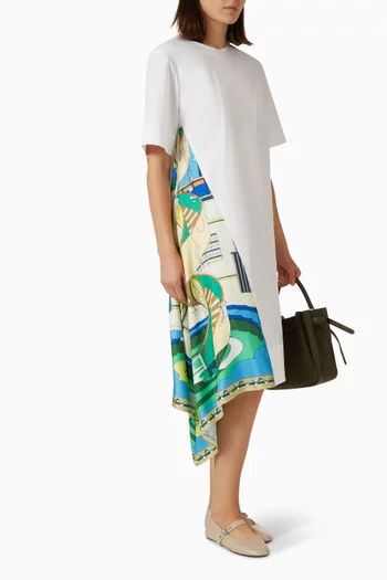 Silk Panel Dress in Cotton