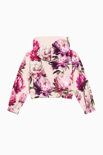 Peony-print Sweatshirt in Cotton