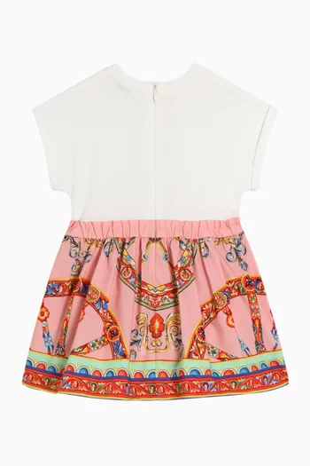 Carretto Print Dress & Bloomers Set in Cotton