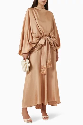Valiant Batwing Gown in Silk Twill