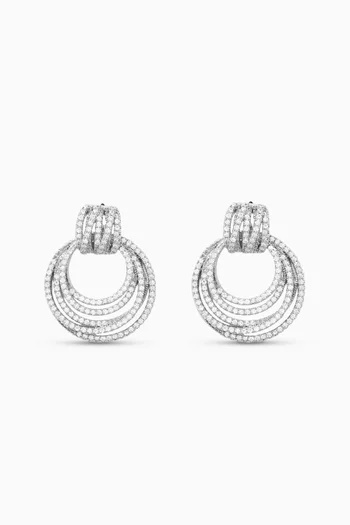 Mariela Round Dangle Earrings in Silver-tone Brass
